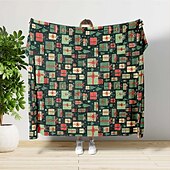 abordables Couvertures et plaids-Coffret cadeau de Noël couverture scandinave super douce, couvertures fantaisie en flanelle, chaudes, imprimées en 3D, cadeaux toutes saisons, décoration de Noël pour la maison, grande couverture