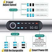 levne Testery a detektory-bezdrátový elektrický rytec přenosný leptací pero usb nabíjecí rytec rotační nástroj rytí šperky sklo dřevo kámen kov plast