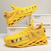 economico Scarpe da Corsa per Uomini-Per uomo Sneakers Tessitura Volante Confortevole Antiscivolo Mocassino Nero Bianco Giallo