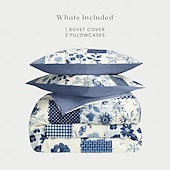 cheap 100% Cotton-Geometric Floral Pattern Duvet Cover Set Set Soft 3-Piece Luxury Cotton Bedding Set Home Decor Gift Twin Full King Queen Size Duvet Cover