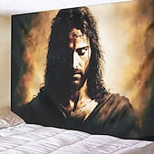 cheap Religious Tapestry-Hanging Tapestry Jesus Wall Art Large Tapestry Mural Decor Photograph Backdrop Blanket Curtain Home Bedroom Living Room Decoration