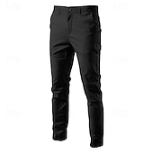economico Pantaloni Elite da Uomo-Per uomo Chinos Bottoni Tasca Tinta unica Traspirante Indossabile Lunghezza intera All&#039;aperto Casuale Quotidiano Elegante Semplice Nero Giallo Micro-elastico