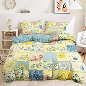 cheap 100% Cotton-Geometric Floral Pattern Duvet Cover Set Set Soft 3-Piece Luxury Cotton Bedding Set Home Decor Gift Twin Full King Queen Size Duvet Cover
