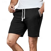 preiswerte Shorts-Herren Waffel-Shorts Sweatshorts Kurze Hose Shorts Kurze Hosen Sommer-Shorts Tasche Kordelzug Elastische Taille Glatt Komfort Kurz Sports Outdoor Täglich Ausgehen Modisch Brautkleider schlicht