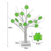 cheap Decorative Lights-St. Patrick&#039;s Day Clover Decorative Night Light 45CM 13 LEDs  - USB/Battery Dual Powered with 8-Function Remote Control for Indoor Party Atmosphere Decoration 1pc