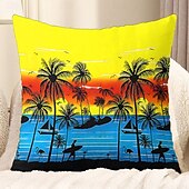 cheap Throw Pillows &amp; Covers-Summer Vibe Decorative Toss Pillows Cover 1PC Palm Trees Soft Square Couch Cushion Case Pillowcase for Bedroom Livingroom Sofa Chair