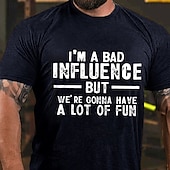 cheap Men&#039;s Graphic T Shirt-Men&#039;s Letter Printed Funny T Shirt Tee Top 100% Cotton Short Sleeve Graphic Shirt Heather Gray Black White Comfortable Tee Vacation Street Fashion Designer Clothing