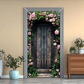 baratos Tampas da porta-Decorações de Porta Florais Capas de Porta Tapeçaria Rústica Cortina de Porta Decoração Fundo Indoor/Outdoor Banner de Porta para a Porta da Frente Casa de Campo