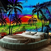 Χαμηλού Κόστους Ταπισερί Ωκεανικής Παραλίας-Καλοκαιρινές Φοινικιές Κρεμαστή Ταπισερί Τέχνης Τοίχου Μεγάλη Ταπισερί Μωσαϊκό Διακόσμηση Φωτογραφίας Φόντο Κουβέρτα Κουρτίνα Σπίτι Υπνοδωμάτιο Σαλονάκι Διακόσμηση