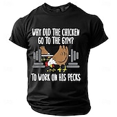 cheap Sports Gym T shirts-Men&#039;s Chick Dumbbell T Shirt Short Sleeve T shirt 3D Print Crew Neck Shirt Sports Outdoor Street Gym Black Blue Green Summer Spring Clothing Apparel S M L XL XXL XXXL