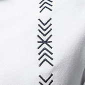 ieftine Polo de elit pentru bărbați-Bărbați Polo tricotat Polo de afaceri Oficial Muncă Răsfrânt Manșon scurt Geometric Nasturi Vară Negru Alb Albastru piscină Gri Polo tricotat