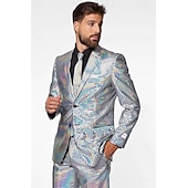 economico Outfit-Metallico Disco Anni &#039;80 Pantaloni Abiti Completi &amp; Blazer Disco Per uomo Costume di Carnevale Natale Carnevale martedì grasso Festa / Sera Parata dell&#039;Orgoglio Mese dell&#039;orgoglio Adulti Costume