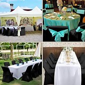 cheap Dining Chair Cover-Folding Chair Covers Black Stretch Chair Covers Upgraded Universal Washable Fitted Chair Slipcovers Protector for Party, Wedding, Holidays, Banquet, Celebration