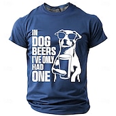 お買い得  メンズおもしろTシャツ-メンズTシャツ 面白い &quot;犬のビールでは一杯しか飲んでない&quot; ダジャレグラフィック、飲酒ユーモア、犬好きショートスリーブトップ