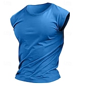 economico Canotte da palestra-Per uomo Maglietta Maglie traspiranti Manica Corta Girocollo Estate Semplice Sport Moda Leggero Vacanza Casuale Ferie Nero Bianco Rosso Maglietta Top per Uomo