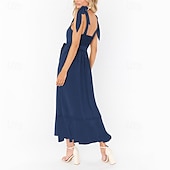 levne Šaty na promoci-Dámské Dlouhé šaty Maxi šaty Šaty na promoci Áčkové šaty Letní šaty Cami šaty Elegantní stylové Dovolená Denní Rande Běžný Bez vzoru Bez rukávů Hranatý Černá Bílá Světle zelená Světlá růžová Léto