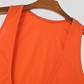 economico Canotte da palestra-Per uomo Canotta Gilet Canottiera Maglietta senza maniche Senza Maniche Scollo a V profondo Estate Semplice Moda Classico Confortevole Scollo a V Streetwear Casuale Sportivo Nero Bianco Arancione