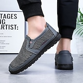levne Pánské tenisky-pánské nazouváky pro volný čas se vzorem houndstooth - prodyšné lehké mokasíny pro každodenní nošení a cestování