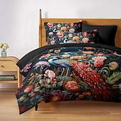 cheap 100% Cotton-Medieval Animals Pattern Duvet Cover Set Set Soft 3-Piece Luxury Cotton Bedding Set Home Decor Gift King Queen Duvet Cover