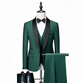 cheap Homecoming Suits-Men&#039;s Wedding Party Tuxedos Pink Royal Blue Summer Solid Color Standard Fit 3 Piece Single Breasted One-button