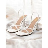 abordables Bal de promo-sandales à talons beiges à lanières et bout carré – talons hauts minimalistes pour femmes pour l&#039;été et les occasions formelles de bal
