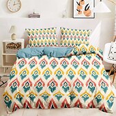 cheap 100% Cotton-Geometric Pattern Duvet Cover Set Set Soft 3-Piece Luxury Cotton Bedding Set Home Decor Gift Twin Full King Queen Size Duvet Cover