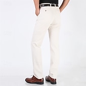 abordables Delgado-Hombre Graduación pantalones de traje Pantalones Chinos Botones Bolsillo Plano Comodidad Formal Fiesta Trabajo Moda Estilo clásico Dunkelkaki Caqui Claro Microelástico
