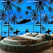 Χαμηλού Κόστους Ταπισερί Ωκεανικής Παραλίας-Καλοκαιρινές Φοινικιές Κρεμαστή Ταπισερί Τέχνης Τοίχου Μεγάλη Ταπισερί Μωσαϊκό Διακόσμηση Φωτογραφίας Φόντο Κουβέρτα Κουρτίνα Σπίτι Υπνοδωμάτιο Σαλονάκι Διακόσμηση