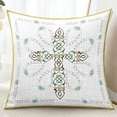 cheap Vintage Style-Vintage Decorative Toss Pillows Cover 1PC Vintage Ethiopian Cross Print Soft Square Couch Cushion Case Pillowcase for Bedroom Livingroom Sofa Chair