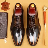 economico Scarpe Eleganti Classiche-scarpe oxford da uomo in pelle verniciata di vacchetta di prima qualità - calzature eleganti da lavoro con finitura lucida ed elegante, ideali per matrimoni, ufficio e occasioni formali