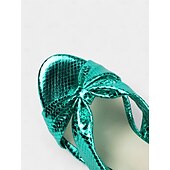 preiswerte Halbformell-Damen Metallic-Pantoletten in Pink mit Schleifendesign – glamouröse High Heels für Bräute