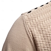 billige Herre Elite Hettegensere &amp; Sweatshirts-Herre Cardigan Genser Kofte Riflet Strikke Vanlige topper Knepp opp Knapp ned Helfarge V-hals Strikketøy Mote Arbeid Avslappet Klær Vår &amp; Vinter Navyblå Beige S M L