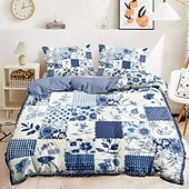 cheap 100% Cotton-Geometric Floral Pattern Duvet Cover Set Set Soft 3-Piece Luxury Cotton Bedding Set Home Decor Gift Twin Full King Queen Size Duvet Cover