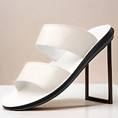 billige Utendørs sandaler-solbrune lysesandaler i kunstskinn for menn – minimalistisk design med dobbel stropp, lett og behagelig sommersko for strand- og fritidsklær