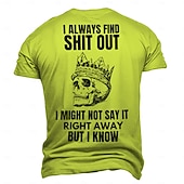 voordelige Halloween T-shirts-Voor heren Doodskoppen T-shirt Korte mouw T-shirt 3D-afdrukken Strakke ronde hals Overhemd Gotisch Straat Donkere partij Wit Groen Donkergrijs Zomer Lente Kleding S M L XL XXL XXXL