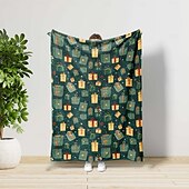 abordables Couvertures et plaids-Coffret cadeau de Noël couverture scandinave super douce, couvertures fantaisie en flanelle, chaudes, imprimées en 3D, cadeaux toutes saisons, décoration de Noël pour la maison, grande couverture