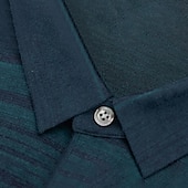 cheap Men&#039;s Elite Polo-Men&#039;s Wool Lyocell Blend Business Casual Classic Long Sleeve Vintage Fashion Striped Buttons Spring Fall Dark Red Dark Green