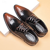 economico Formale-scarpe eleganti da uomo oxford nere e marroni con texture coccodrillo - scarpe formali in similpelle per lavoro, matrimoni e feste
