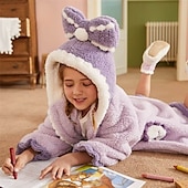 billiga Pyjamas-Barn Flickor Pyjamasset Långärmad Purpur Färgblock Ficka Höst Vinter Mode Hem 4 år +