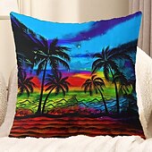 cheap Throw Pillows &amp; Covers-Summer Vibe Decorative Toss Pillows Cover 1PC Palm Trees Soft Square Couch Cushion Case Pillowcase for Bedroom Livingroom Sofa Chair