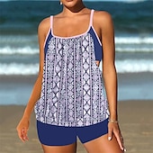 cheap One Pieces &amp; Tankinis-Women&#039;s Tankini Two Piece Swimsuit Racerback Swimwear Swimwear Light Pink Black / White Breathable Quick Dry Lightweight Sleeveless - Swimming Surfing Beach Summer Spring Plus Size