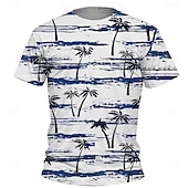 preiswerte Jungen 3D Vision &amp; Geometrie-Jungen 3D Graphic Kokosnussbaum T-Shirt Kurzarm Sommer Frühling Modisch Basic kinderkleidung 4-12 Jahre Rundhalsausschnitt Outdoor Casual Täglich Regular Fit