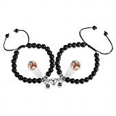 billiga Bröllopsgåva-Ett Par Anpassade Eleganta Pararmband Anpassad Bröllopsgåva för Par Inbäddade med Projektionsstenar. Armbanden Har Magnetiska Stenar som Gör att De Kan Foga Samman