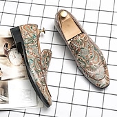 baratos Mocassins-mocassins masculinos de couro sintético com padrão paisley colorido – sapatos elegantes para ocasiões formais e casuais