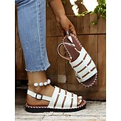 cheap Casual Sandals-Women&#039;s Braided Strap Sandals with Slingback Design – Comfortable Summer Footwear for Casual and Outdoor Activities