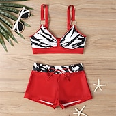 abordables Maillots une pièce et tankinis-Femme Tankini Maillot De Bain Deux Pièces Col en V Dos ouvert Maillots de Bain Maillots de Bain Noir Rose Claire Respirable Séchage rapide Poids Léger Sans Manches - Natation Surf Plage Eté Printemps