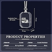 ieftine Ziua Mamei-Colier foto cristal personalizat cadou personalizat pentru mamă - Pandantiv în formă de inimă cu poză gravată laser 2D cadou de nuntă cea mai bună idee de cadou bijuterie pentru soție sau prietenă