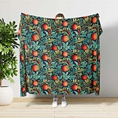 cheap Blankets &amp; Throws-Inspired By William Morris Floral Fruit Pattern Super Soft Throws Blanket, Novelty Flannel Throw Blankets Warm 3D Printed All Seasons Gifts Big Blanket