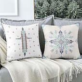 cheap Vintage Style-Vintage Decorative Toss Pillows Cover 1PC Vintage Ethiopian Cross Print Soft Square Couch Cushion Case Pillowcase for Bedroom Livingroom Sofa Chair