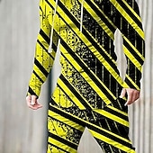 abordables Conjunto de Sudadera 3D para Hombre-Hombre Graphic Geométrico 2 piezas Conjuntos de sudaderas 3D Chándal Sudaderas Manga Larga Pantalones largos Con Capucha Ropa de calle Ropa deportiva Básico Deporte Casual Deportes Estampado